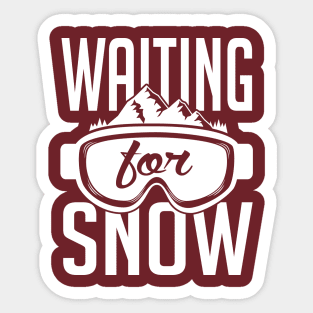 Waiting for snow (white) Sticker